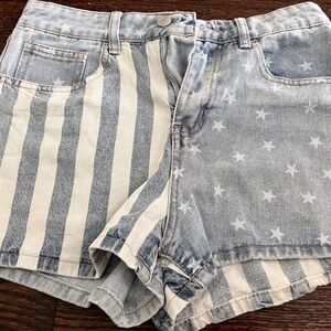 America flag denim shorts 26